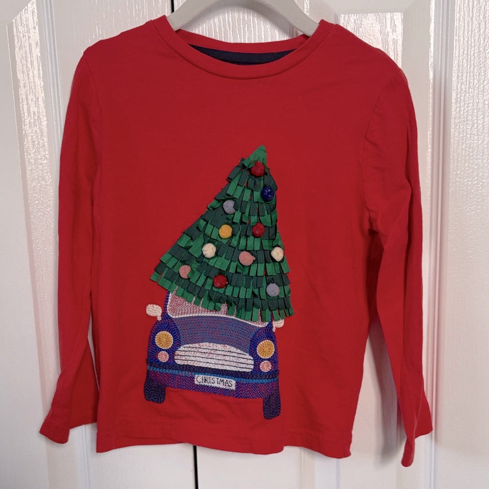 Mini Boden Christmas appliqué shirt